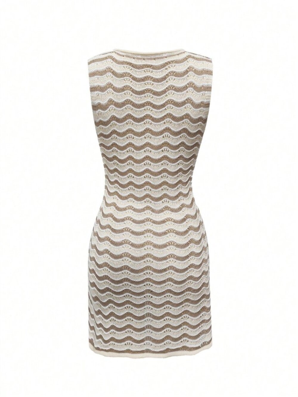 Multicolor Knit Women's Bow-Detail Sleeveless Slim-Fit Striped mini Dress - Picture 7 of 10